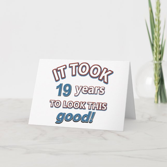 Cartão designs de aniversário de 19 anos (Frente)