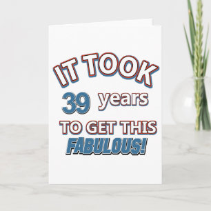Cartão designs de aniversário de 39 anos
