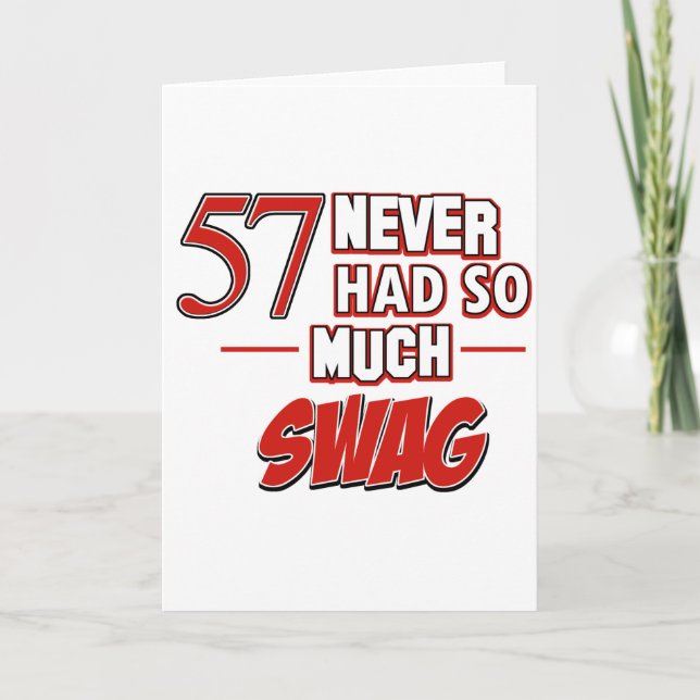 Cartão designs de aniversário de 57 anos (Frente)