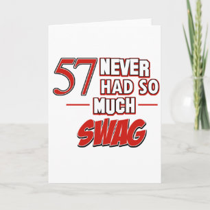 Cartão designs de aniversário de 57 anos