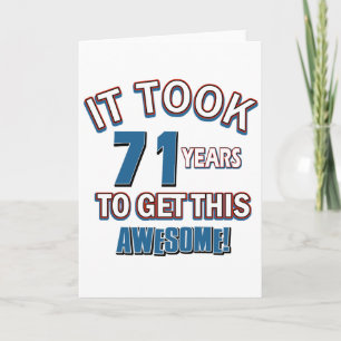 Cartão designs de aniversário de 71 anos