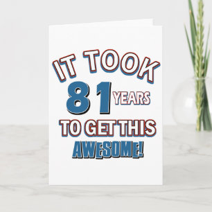 Cartão designs de aniversário de 81 anos