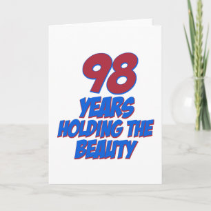 Cartão designs de aniversário de 98 anos legal