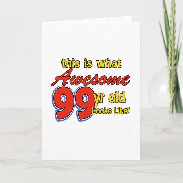 Cartão designs DE ANIVERSÁRIO DE 99 ANOS (Frente)