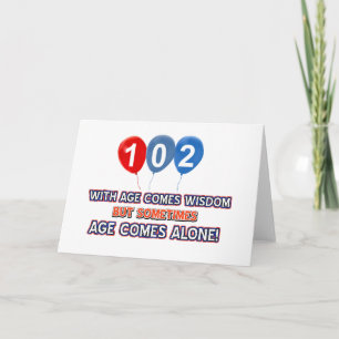 Cartão designs de aniversário de sabedoria de 102 anos