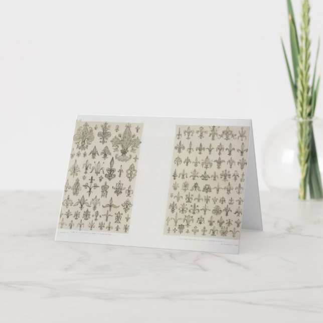 Cartão Designs de Fleur de Lys de todas as idades e de to (Frente)