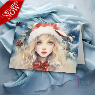 Cartão Deslumbrante Princesa de Gelo de Natal