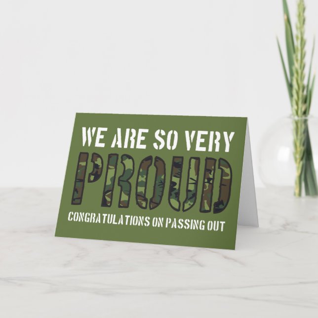 Cartão Desmaiando o desfile Camo orgulhoso Exército Britâ (Frente)