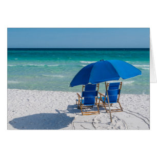 Cartão Destin Florida Chairs E Umbrella Greeting Card