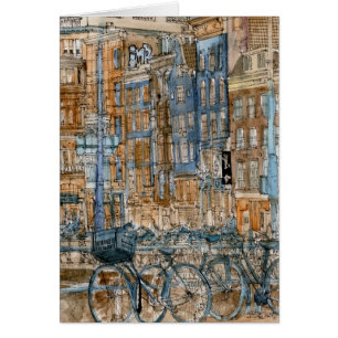 Cartão Destinos   Vista Nova Iorque de Aquarela