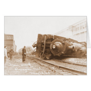 Cartão Destruição 1929 do trem