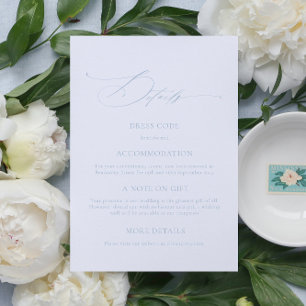 Cartão Detalhado de Caligrafia Azul Elegante