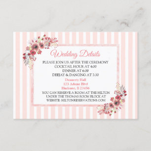 Cartão Detalhado de Casamento de Flores Rosa Mauve