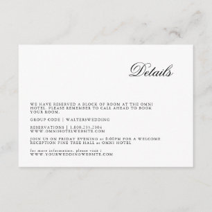 Cartão Detalhado de Casamento de Script Minimalist