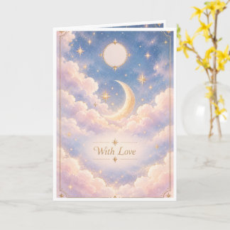 Cartão Detalhe da Celebração do Crescente Lunar Celestial