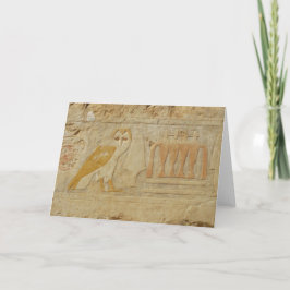 Cartão Detalhe de Owl Hieroglyph, Templo de Hatshepsut, E