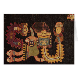 Cartão Detalhe de pano do enterro, tribo de Paracas