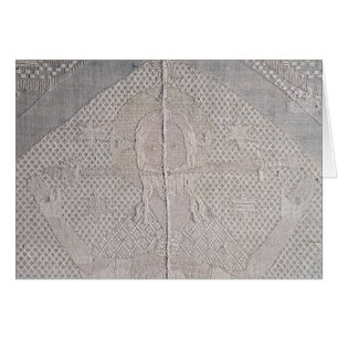 Cartão Detalhe de um altarcloth com o cristo de