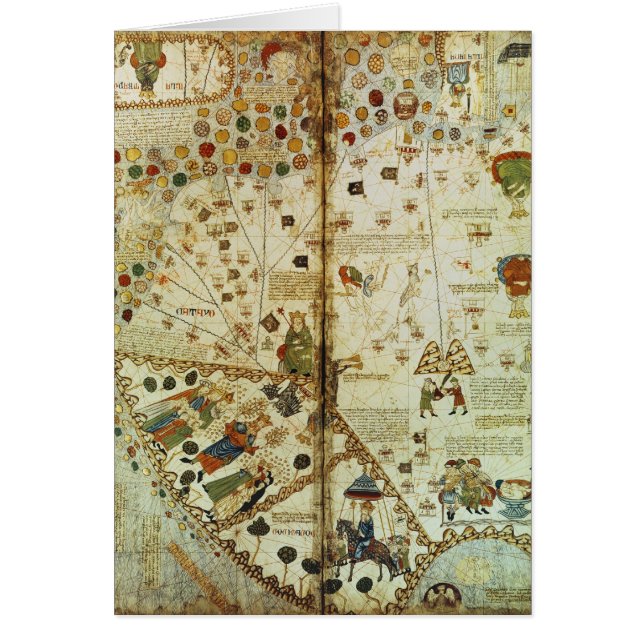 Cartão Detalhe de um mapa do mundo Catalan (Frente)