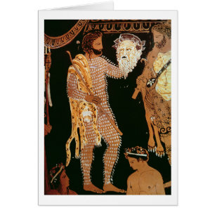 Cartão Detalhe de uma vermelho-figura vaso que mostra um