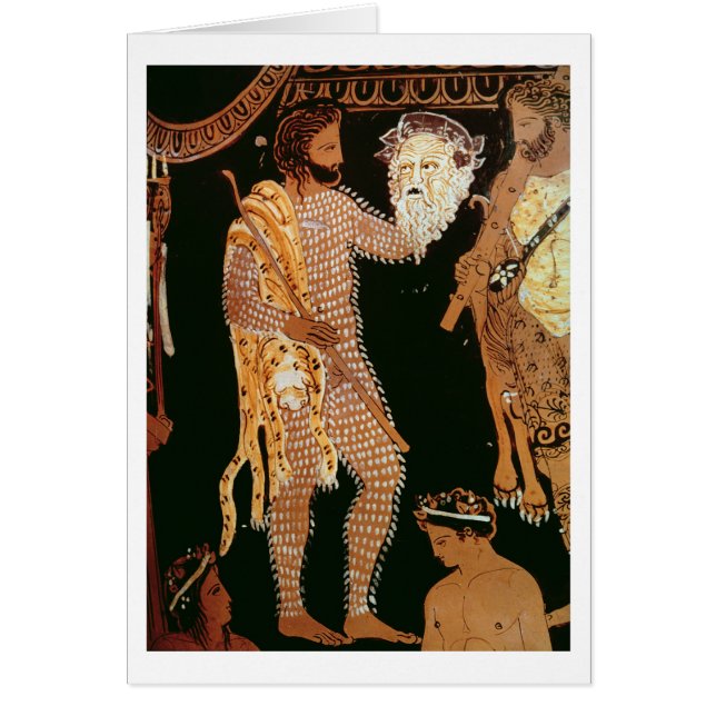 Cartão Detalhe de uma vermelho-figura vaso que mostra um (Frente)