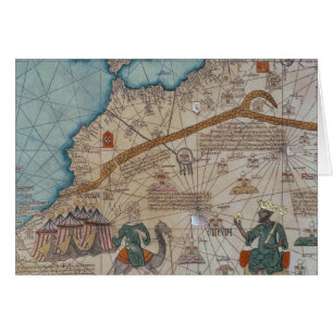 Cartão Detalhe do atlas Catalan, 1375