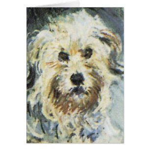 Cartão Detalhe do Cão da Pintura de Claude Monet