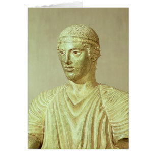 Cartão Detalhe do Charioteer de Delphi, c.470 BC