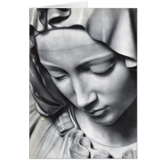 Cartão Detalhe do Pieta de Michelangelo da cara da Virgem