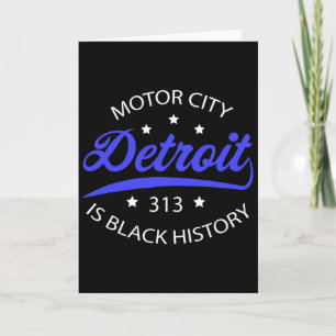 Cartão Detroit 313 Motor City Mês da História Negra Ameri