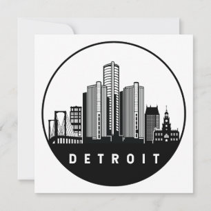 Cartão Detroit Michigan Skyline