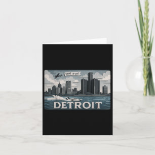 Cartão Detroit Skyline Design com o que fazer por cima"