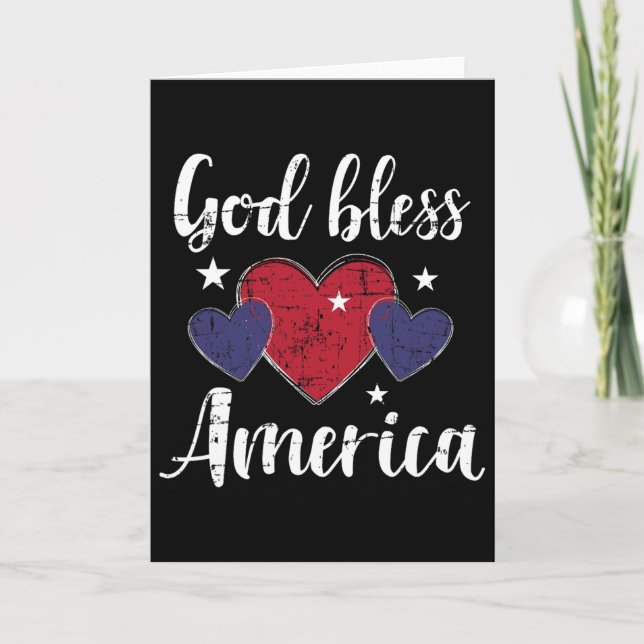Cartão Deus Abençoe a América pelo Dia da Independência e (Frente)