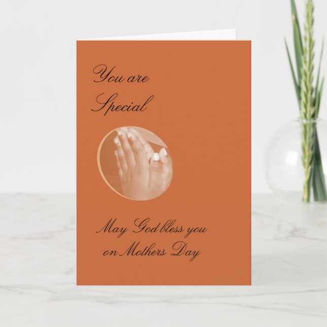 Cartão Deus abençoe de maio você no dia de mãe (Frente)