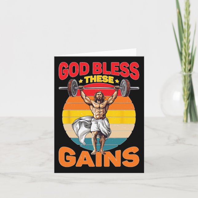 Cartão Deus abençoe Destes Ganhos Construção Muscular - (Frente)