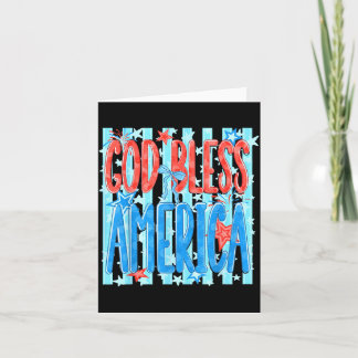 Cartão Deus Abençoe o Design da América Arte Patriótica M