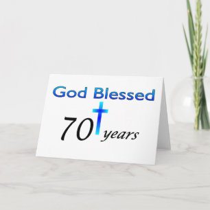 Cartão Deus abençoou o presente de aniversário de 70 anos