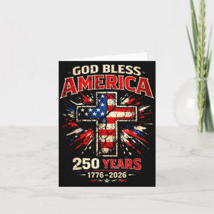 Cartão Deus Americano 250 Anos 1776 2026 para Homens Mulh