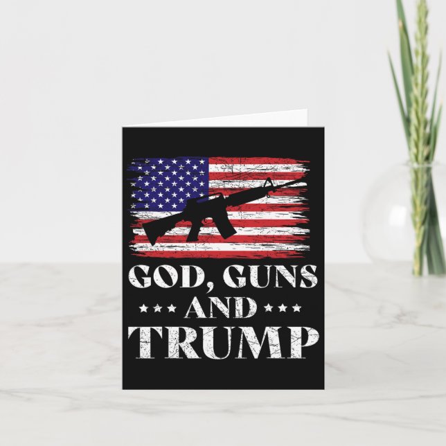 Cartão Deus Armas E Trump  (Frente)