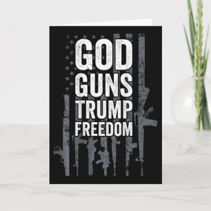 Cartão Deus Armas Trump Liberdade - Divertido Sinal Pro A