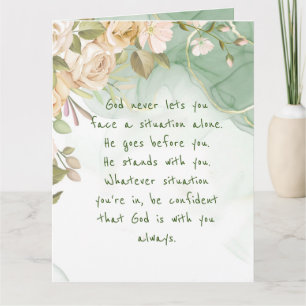 Cartão Deus Com Você Nunca Apoia Sozinho As Flores De Con