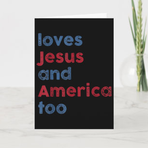 Cartão Deus Cristão 4 De Julho Ama Jesus E América