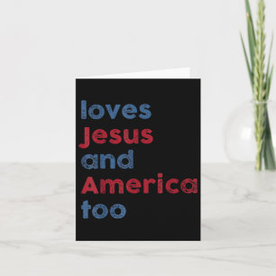 Cartão Deus Cristão 4 De Julho Ama Jesus E América 