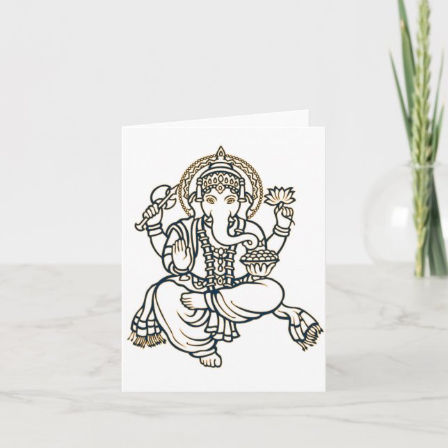 Cartão Deus da deidade Hindu de Ganesha (Frente)