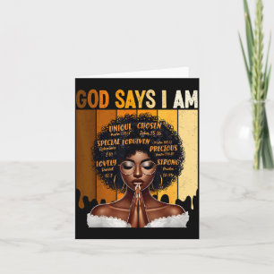 Cartão Deus Diz Eu Sou História Negra Melanina Menina Afr