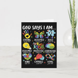Cartão Deus Diz Que Eu Sou Amável Autismo Sensibilização