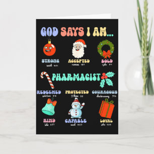 Cartão Deus Diz Que Eu Sou Farmacêutico Natal Técnico De