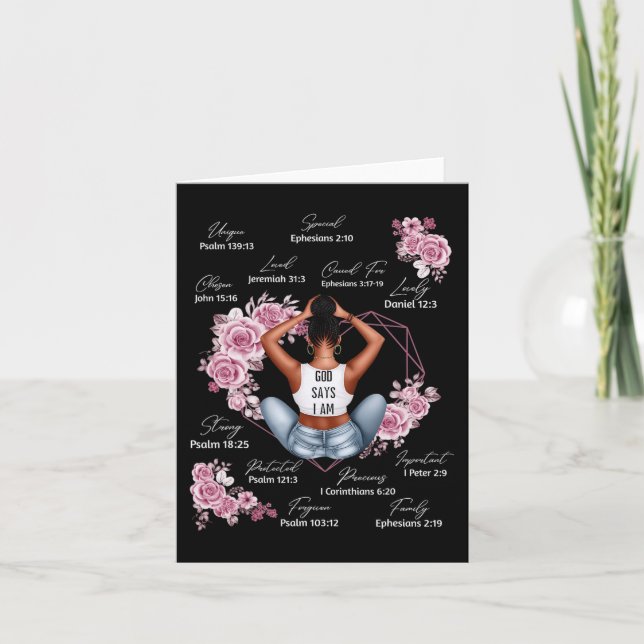 Cartão Deus Diz Que Sou Melanina História Negra Mês Afric (Frente)