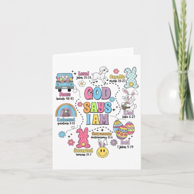 Cartão Deus Diz Que Sou Páscoa (Frente)