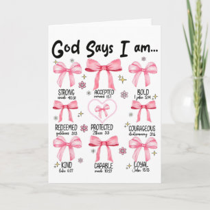 Cartão Deus Diz Que Sou Rosa Coquete Cristã Jesus Feliz 